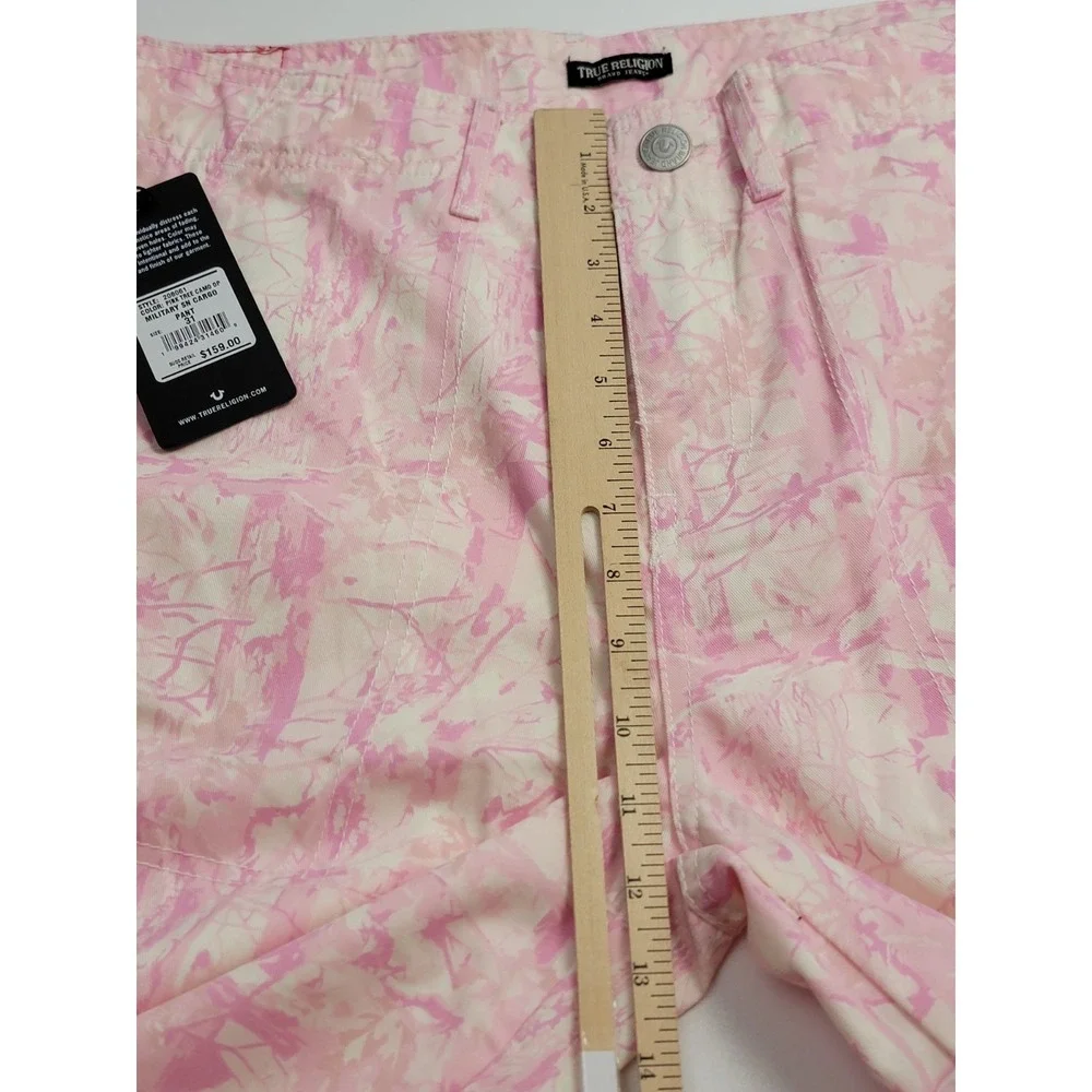True Religion Women's Light Pink Baggy Camo Military Cargo Pants Size 31x32NWT